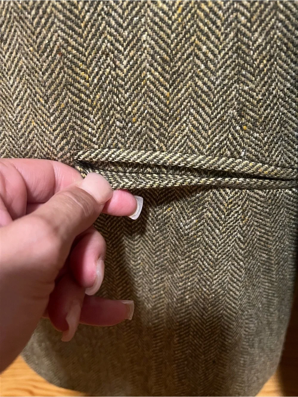 Eddie Bauer Herringbone Tweed Blazer Silk Wool Blend - Picture 7 of 7